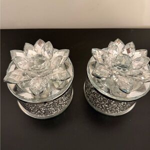 Crystal Lotus Candle Holders